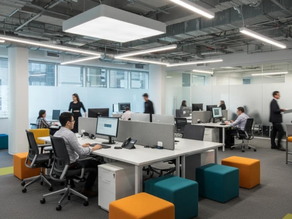 Modern office environment illustrating corporate real estate strategy and management