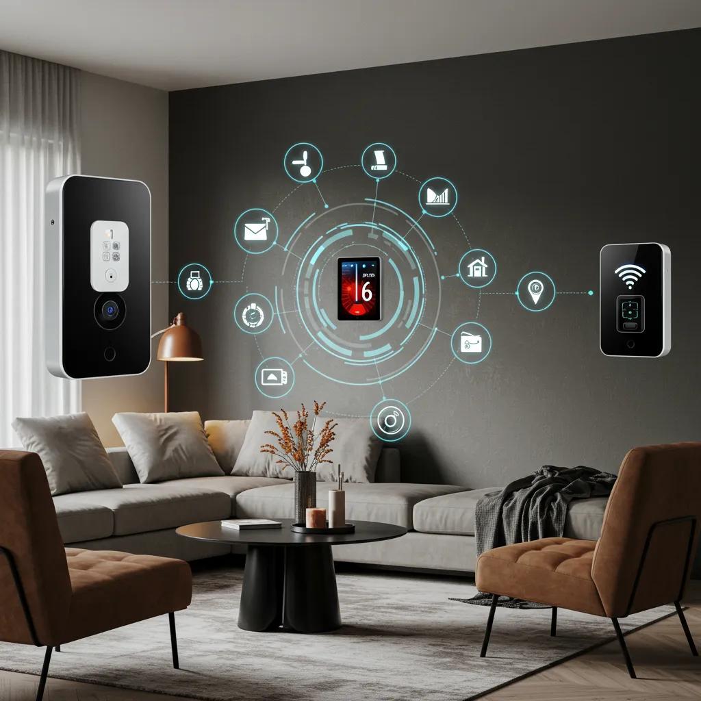 Smart home technology integrated into a modern residential living space