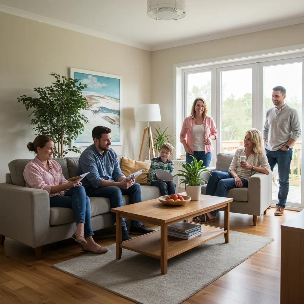 Happy tenants enjoying their well-maintained apartment, reflecting tenant satisfaction